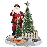 The Memory Company Wisconsin Badgers Santa with LED Tree Figurine