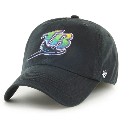 Men's '47 Black Tampa Bay Rays Cooperstown Collection Franchise Fitted Hat