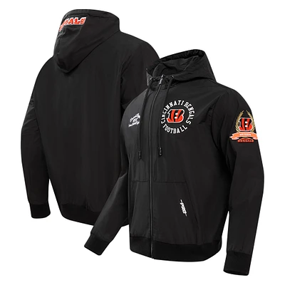 Men's Pro Standard Black Cincinnati Bengals Hybrid Woven Full-Zip Hoodie