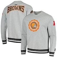 Men's Pro Standard Heather Gray Cleveland Browns Crest Emblem Pullover Sweatshirt