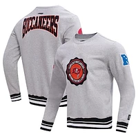 Men's Pro Standard Heather Gray Tampa Bay Buccaneers Crest Emblem Pullover Sweatshirt