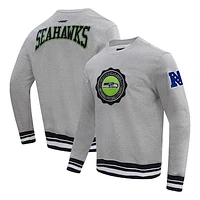 Men's Pro Standard Heather Gray Seattle Seahawks Crest Emblem Pullover Sweatshirt