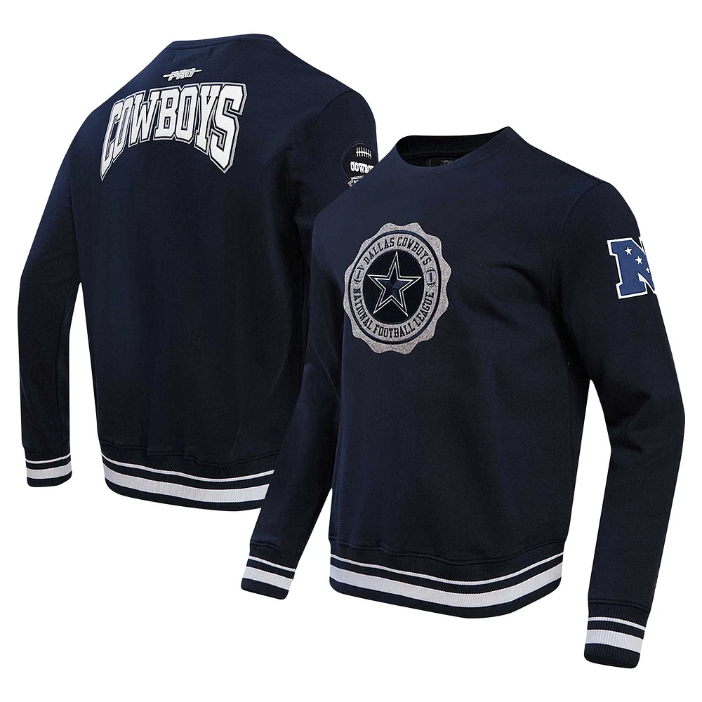 Men's Pro Standard Navy Dallas Cowboys Crest Emblem Pullover Sweatshirt