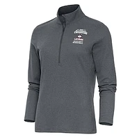 Women's Antigua  Heather Charcoal UConn Huskies 2023 NCAA Men’s Basketball National Champions Epic Quarter-Zip Pullover Top