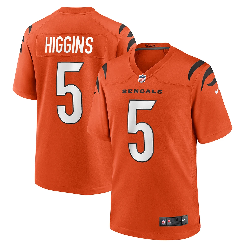 Men's Nike Tee Higgins Orange Cincinnati Bengals Alternate Game Player Jersey