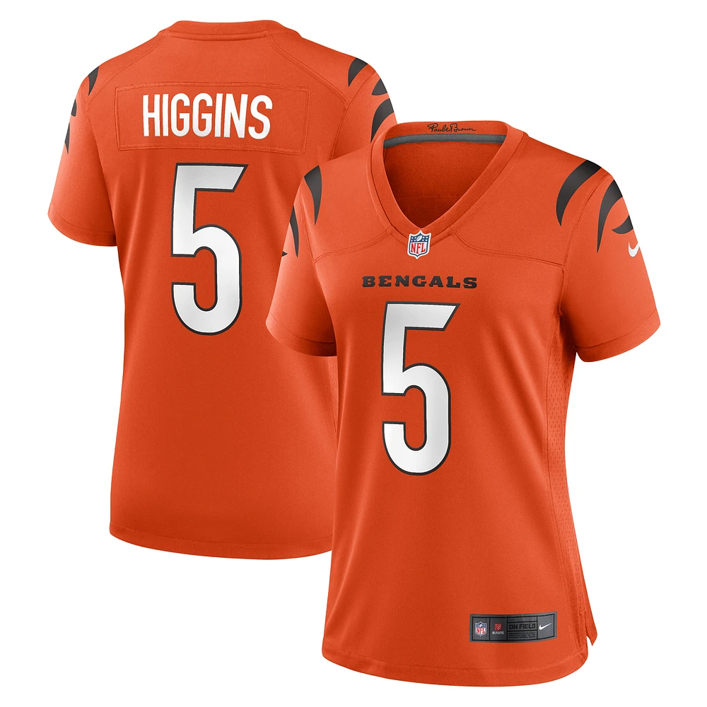 Women's Nike Tee Higgins Orange Cincinnati Bengals Alternate Game Player Jersey