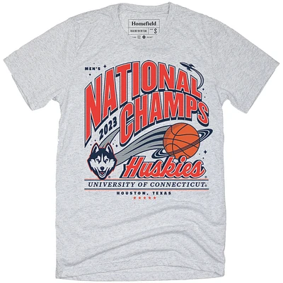 Homefield Gray UConn Huskies 2023 NCAA Men's Basketball National Champions T-Shirt