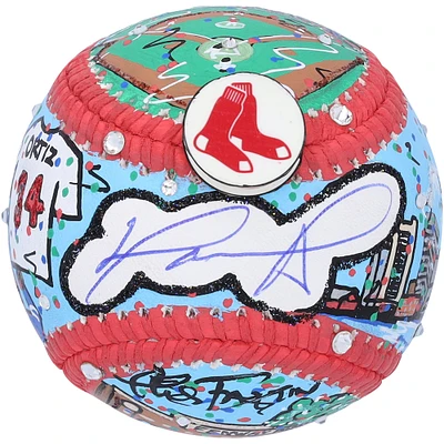 David Ortiz Boston Red Sox Autographed Baseball - Hand Painted by Artist Charles Fazzino