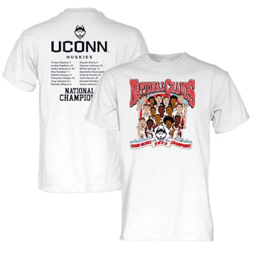 Blue 84  White UConn Huskies 2023 NCAA Men's Basketball National Champions Ballers T-Shirt