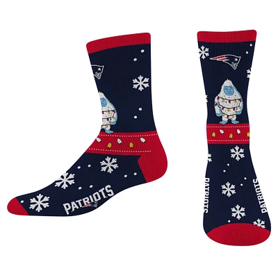 For Bare Feet New England Patriots Sweater Yeti Holiday Crew Socks