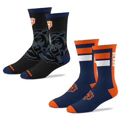 Unisex For Bare Feet Chicago Bears Double Duo Two-Pack Crew Socks