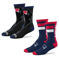 Unisex For Bare Feet New England Patriots Double Duo Two-Pack Crew Socks