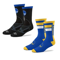 Unisex For Bare Feet Golden State Warriors Double Duo Two-Pack Crew Socks