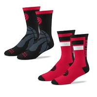 Unisex For Bare Feet Toronto Raptors Double Duo Two-Pack Crew Socks