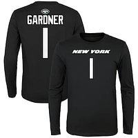 Youth Sauce Gardner Black New York Jets Mainliner Player Name & Number Long Sleeve T-Shirt