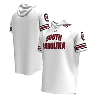 Men's Under Armour White South Carolina Gamecocks Shooter Raglan Hoodie T-Shirt