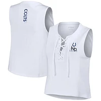 Women's WEAR by Erin Andrews  White Indianapolis Colts Lace-Up Tank Top