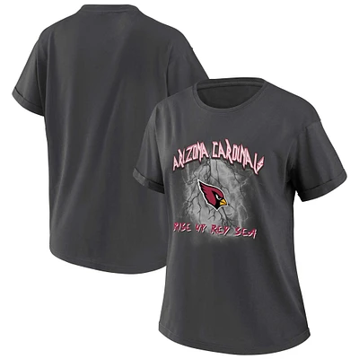 Women's WEAR by Erin Andrews Charcoal Arizona Cardinals Boyfriend T-Shirt