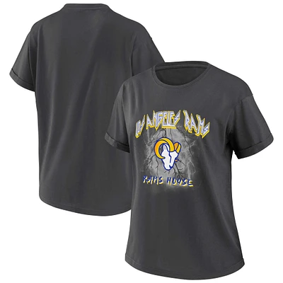 Women's WEAR by Erin Andrews Charcoal Los Angeles Rams Boyfriend T-Shirt