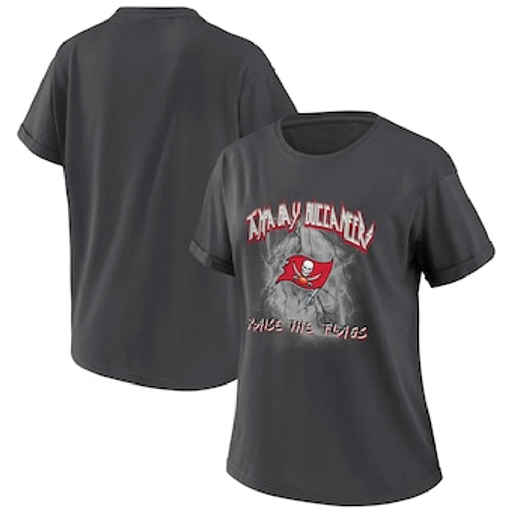 Women's WEAR by Erin Andrews Charcoal Tampa Bay Buccaneers Boyfriend T-Shirt