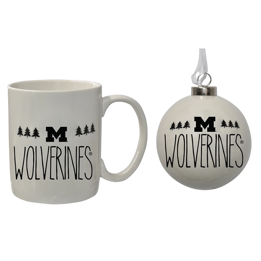 The Memory Company Michigan Wolverines Holiday Ornament & Mug Set