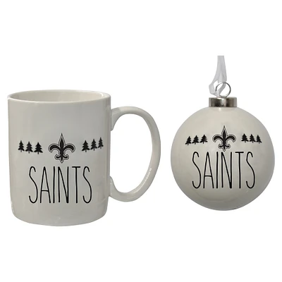 The Memory Company New Orleans Saints Holiday Ornament & Mug Set