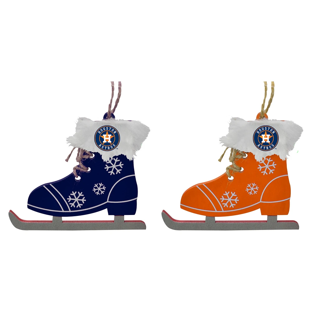 The Memory Company Houston Astros Two-Pack Ice Skate Ornament Set