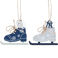 The Memory Company New York Yankees Two-Pack Ice Skate Ornament Set