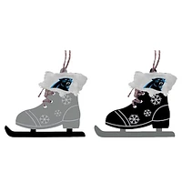 The Memory Company Carolina Panthers Two-Pack Ice Skate Ornament Set