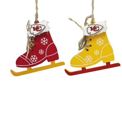 The Memory Company Kansas City Chiefs Two-Pack Ice Skate Ornament Set