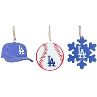 The Memory Company Los Angeles Dodgers Three-Pack Cap, Baseball & Snowflake Ornament Set