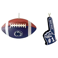 The Memory Company Penn State Nittany Lions Two-Pack Football & Foam Finger Ornament Set