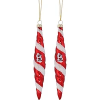 St. Louis Cardinals Two-Pack Swirl Blown Glass Ornament Set