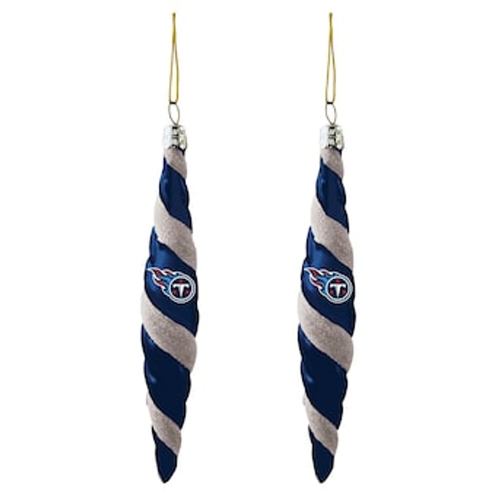 Tennessee Titans Two-Pack Swirl Blown Glass Ornament Set