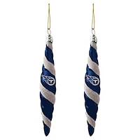 Tennessee Titans Two-Pack Swirl Blown Glass Ornament Set