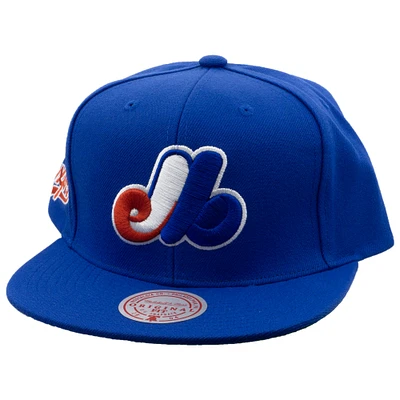 Men's Mitchell & Ness  Blue Montreal Expos Cooperstown Collection Evergreen Snapback Hat