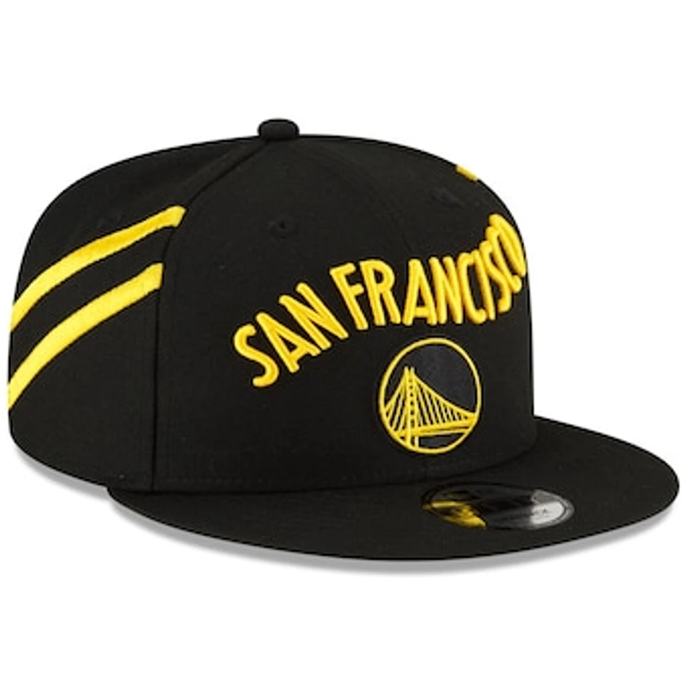 Men's New Era Black Golden State Warriors 2023/24 City Edition Official 9FIFTY Snapback Hat