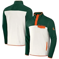 Men's Darius Rucker Collection by Fanatics Forest Green/White Miami Hurricanes Micro Fleece Half-Snap Jacket