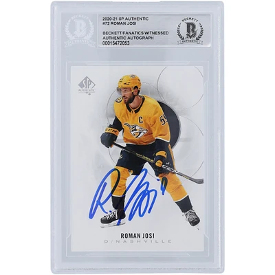 Roman Josi Nashville Predators Autographed 2020-21 Upper Deck SP Authentic #72 Beckett Fanatics Witnessed Authenticated Card