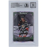 Trevor Zegras Anaheim Ducks Autographed 2021-22 Upper Deck Parkhurst Prominent Prospects #PP17 Beckett Fanatics Witnessed Authenticated 10 Rookie Card with "2019 #9 Pick" Inscription