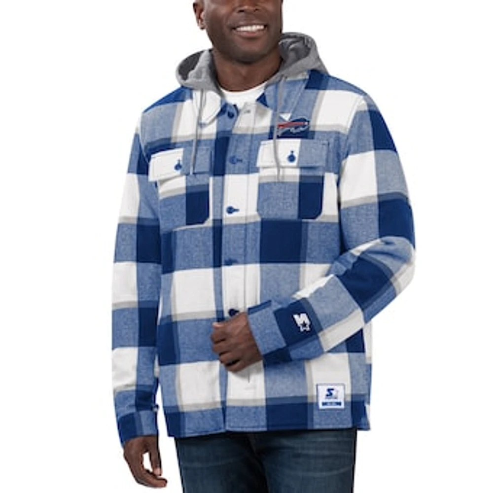 Men's G-III Sports by Carl Banks Buffalo Bills Pickoff Plaid Fleece Full-Zip Hoodie Jacket