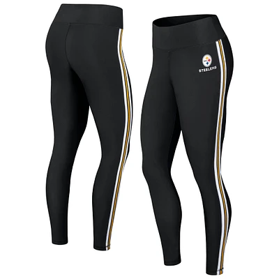 Women's WEAR by Erin Andrews Black Pittsburgh Steelers Color Block Leggings