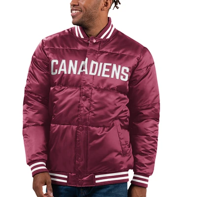 Men's Starter Red Montreal Canadiens Bronx Full-Snap Bubble Jacket