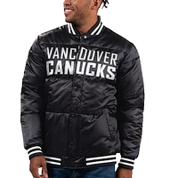 Men's Starter Black Vancouver Canucks Bronx Full-Snap Bubble Jacket