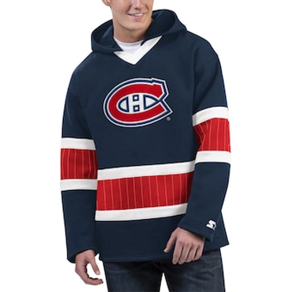 Men's Starter  Navy Montreal Canadiens Breakaway Pullover Hoodie