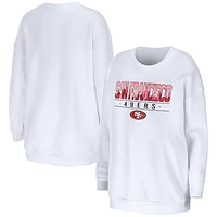 Women's WEAR by Erin Andrews White San Francisco 49ers Domestic Pullover Sweatshirt