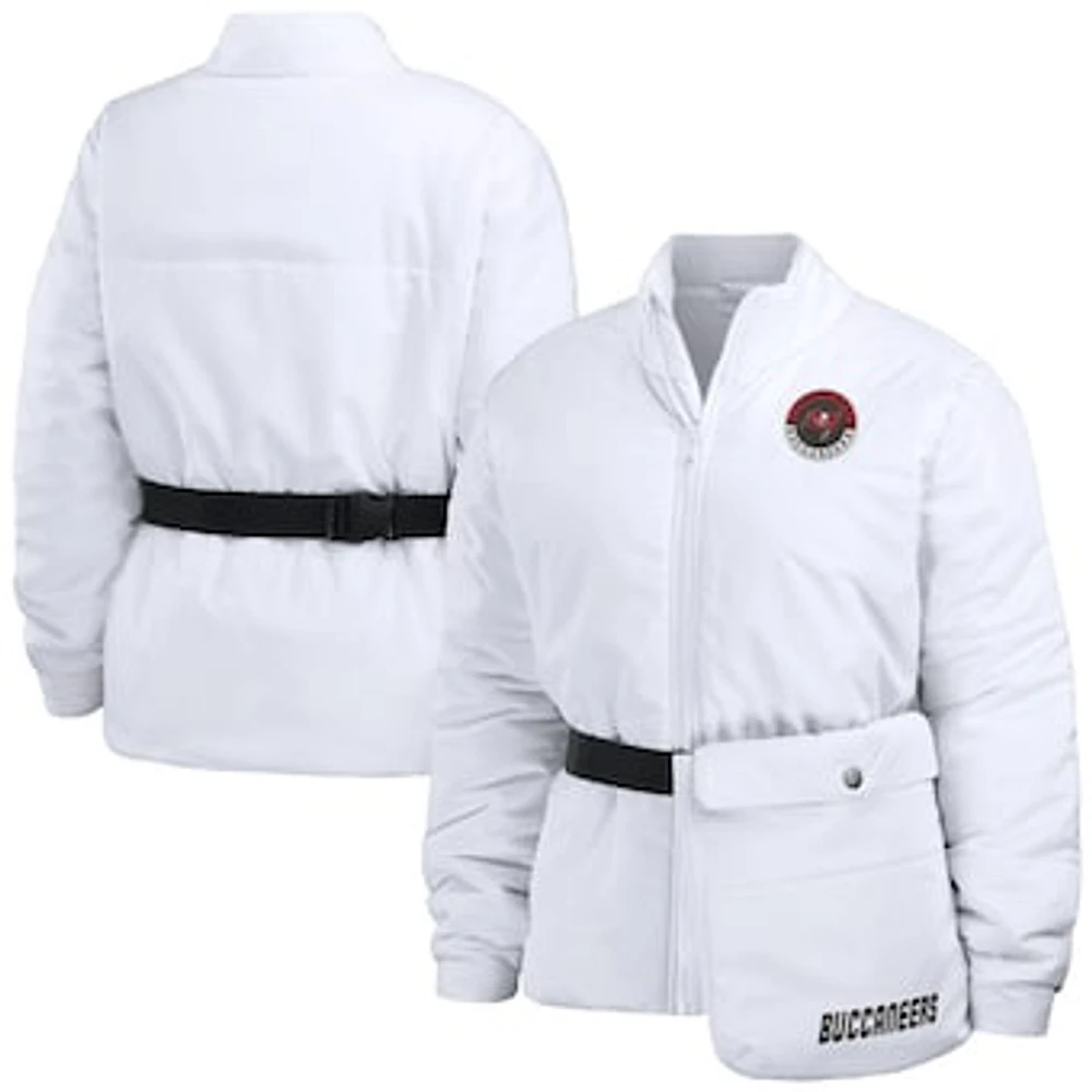 Women's WEAR by Erin Andrews  White Tampa Bay Buccaneers Packaway Full-Zip Puffer Jacket