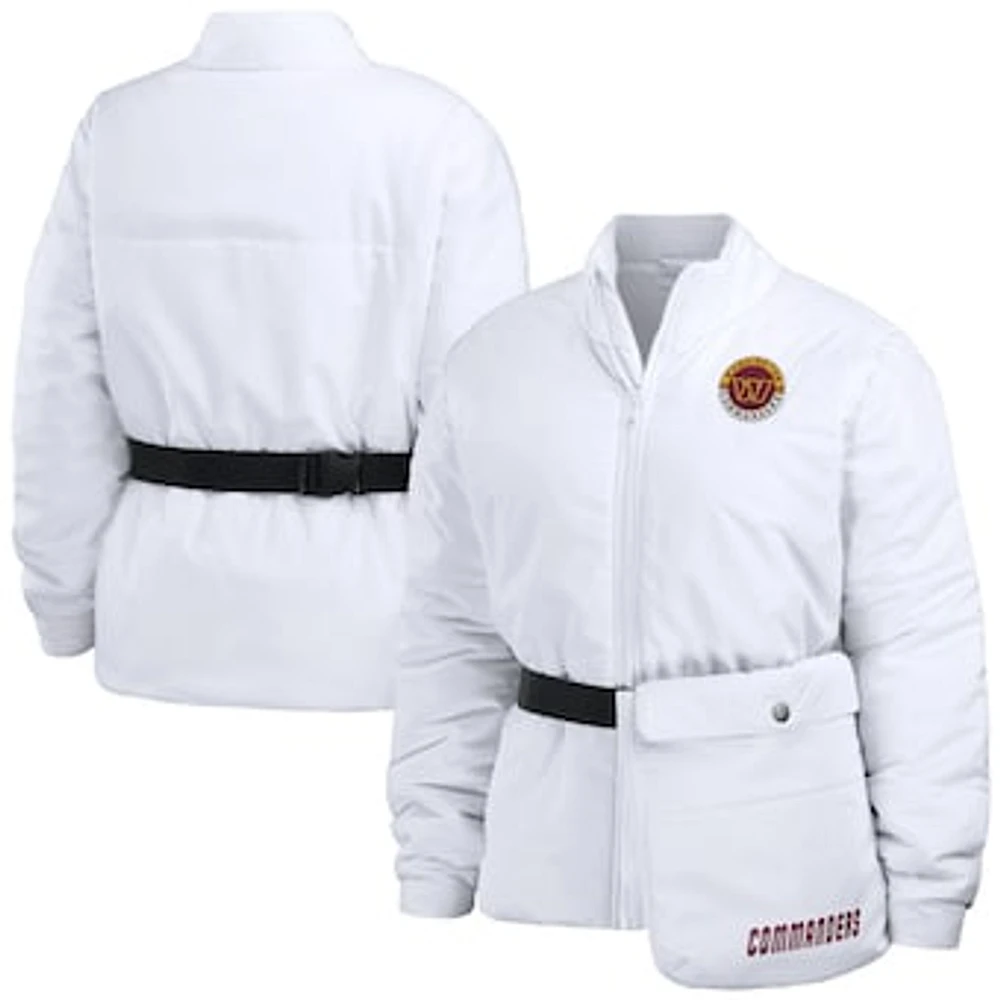 Women's WEAR by Erin Andrews  White Washington Commanders Packaway Full-Zip Puffer Jacket