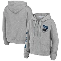 Women's WEAR by Erin Andrews Heather Gray Carolina Panthers Full-Zip Hoodie