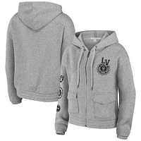 Women's WEAR by Erin Andrews Heather Gray Las Vegas Raiders Full-Zip Hoodie